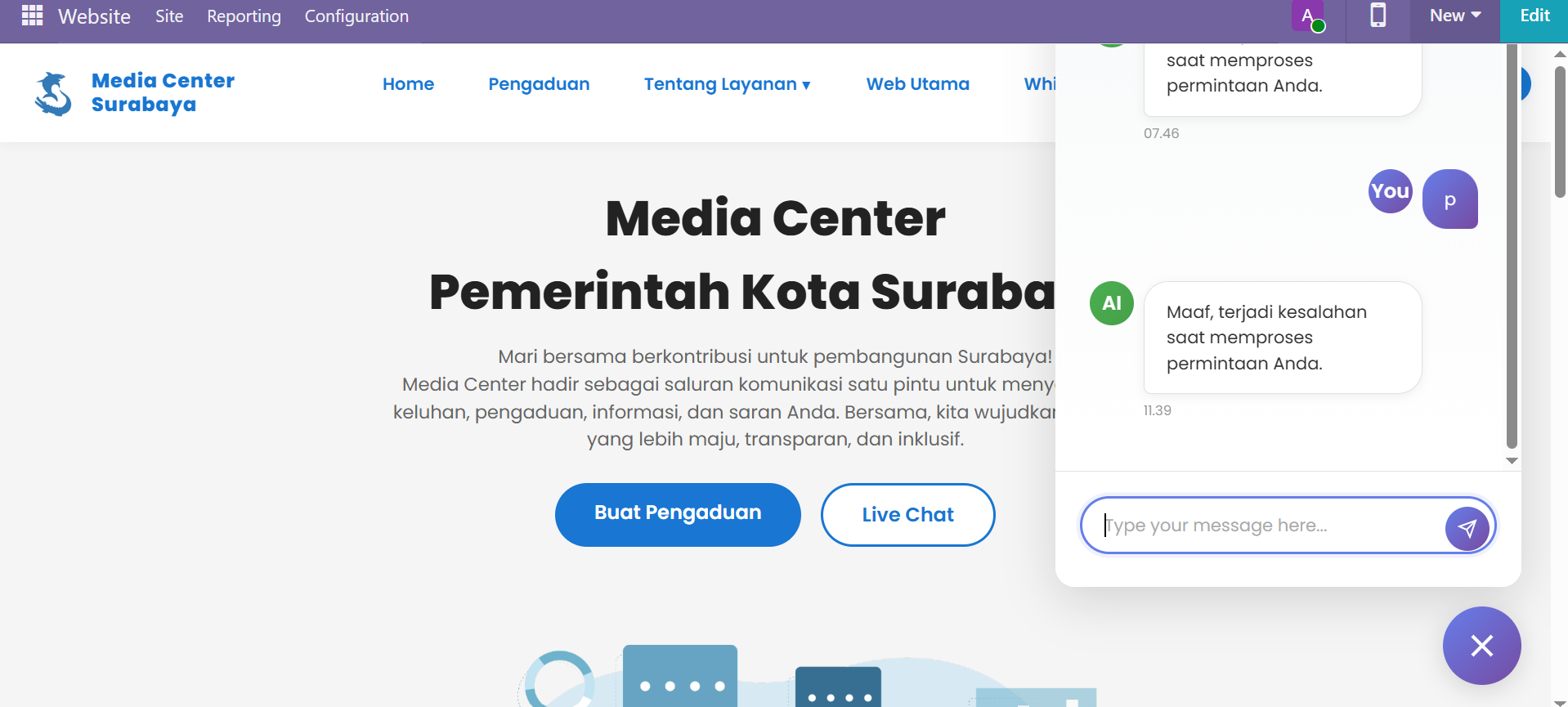 Chatbot Media Center Surabaya City